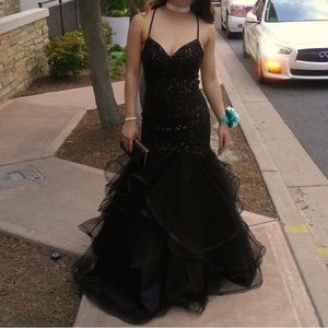 Black Halter Mermaid Prom Dress